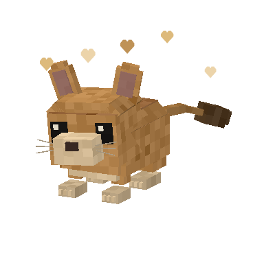 Tipi, a sandy-coloured degu in pixel art with hearts.